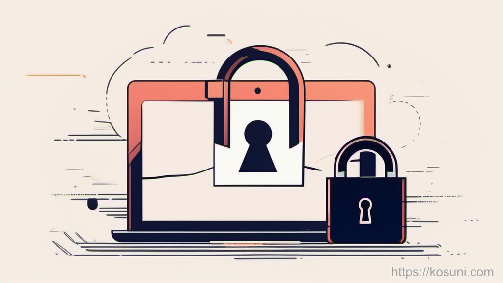 Cracked padlock and broken certificate seal illustration