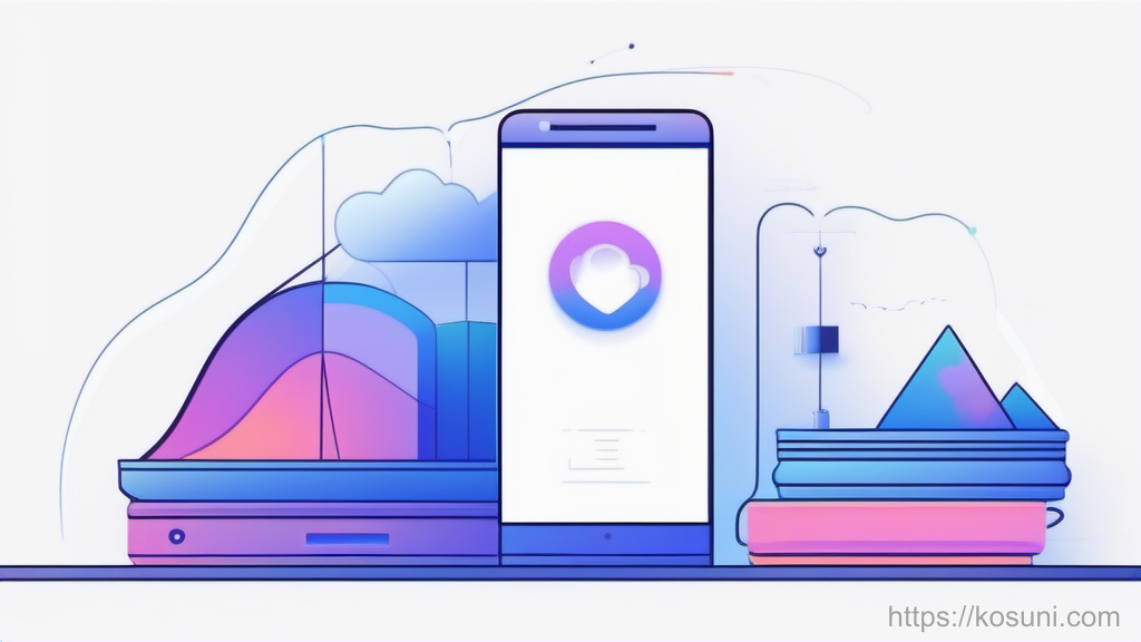 Anchor dragging on a phone-shaped surface, symbolizing slow apps