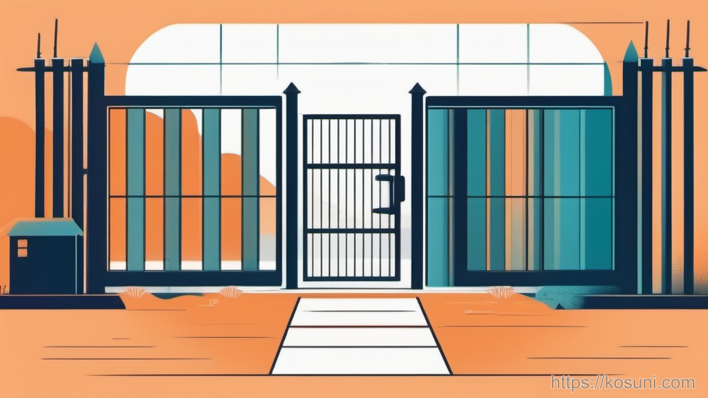 Wi‑Fi icon behind a gate suggesting captive portal access