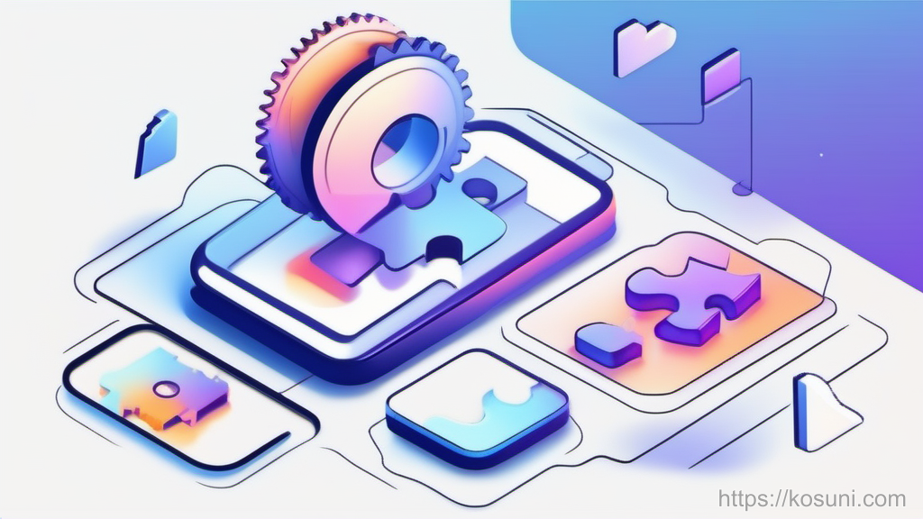 Puzzle piece slipping from a gear near a phone