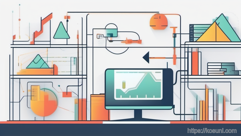 Tangled loop feeding a small cache box icon