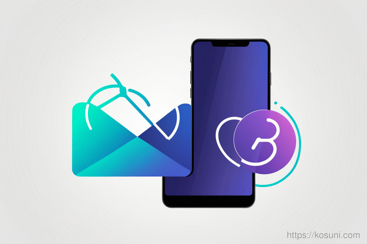 Smartphone with network settings icon