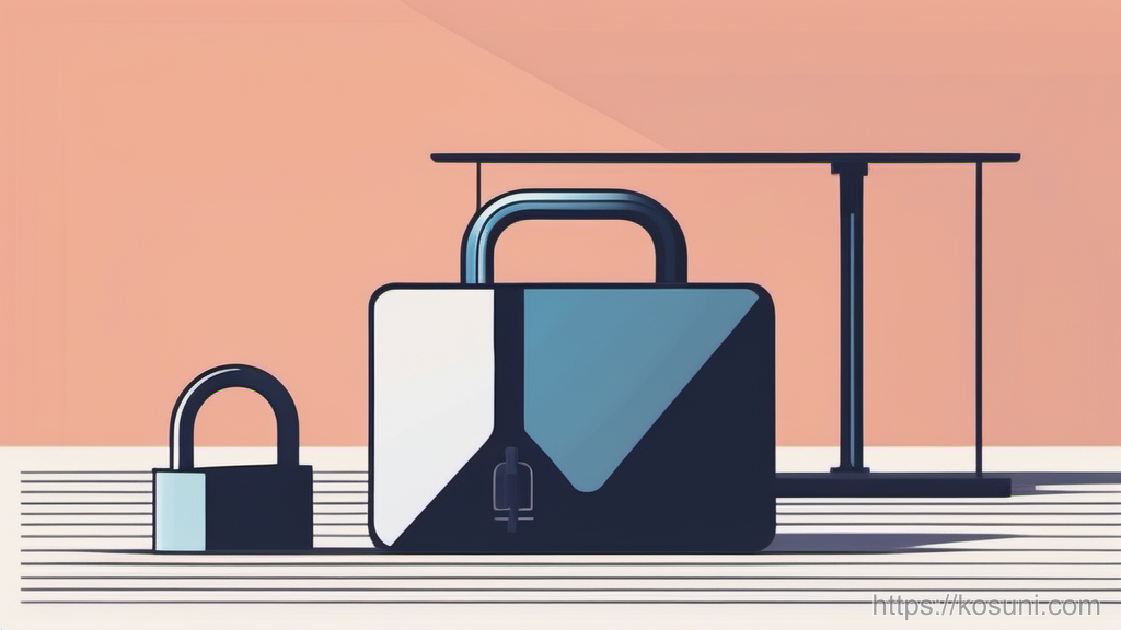 Closed padlock with warning ribbon blocking access