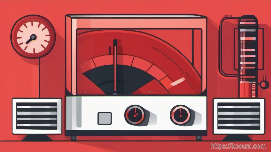 Pressure gauge in red zone representing high CPU usage