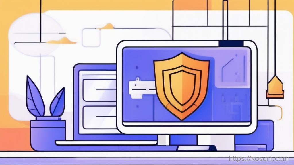 Shield check beside abstract terminal block