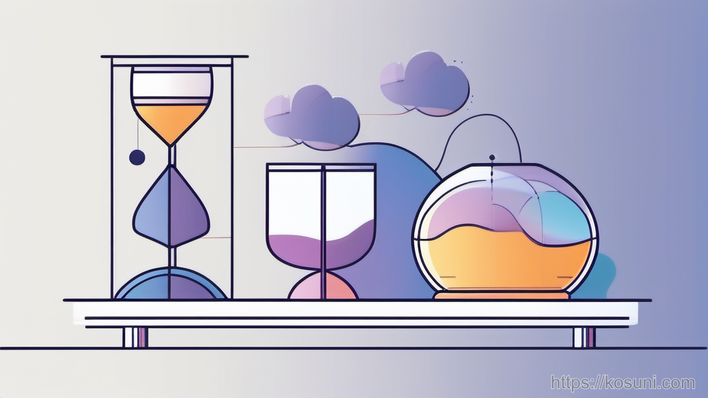Hourglass formed from network nodes representing API timing