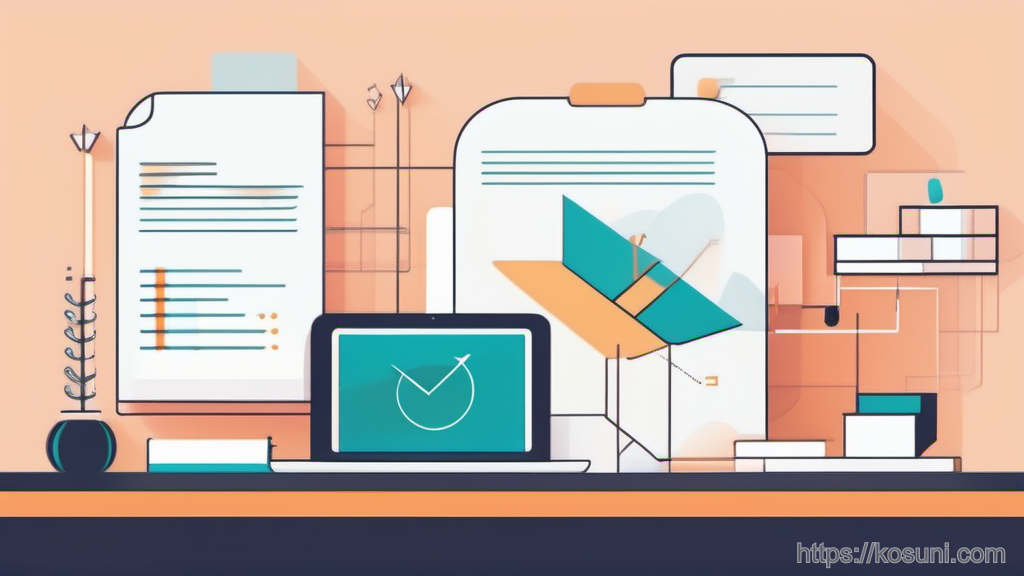 Clipboard and quote cards flowing into one summary table