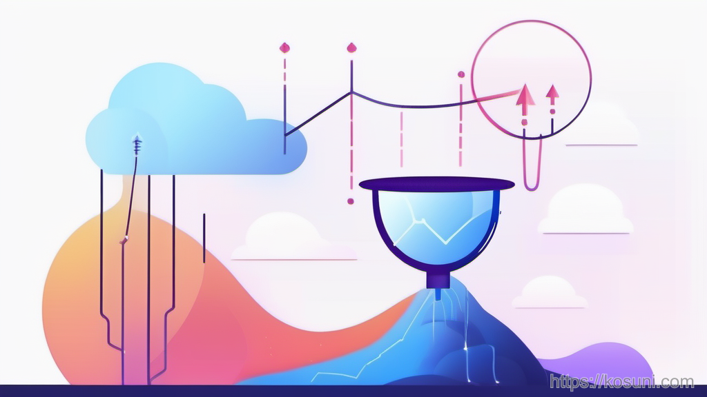 Connected nodes and funnel illustrating triggers and conditions