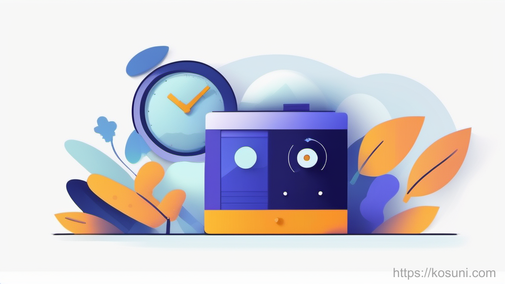 External drive and clock symbolizing versioned backups