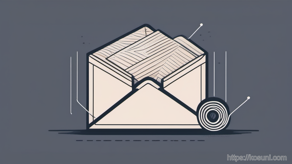 Spool of thread connecting envelopes as email metaphor