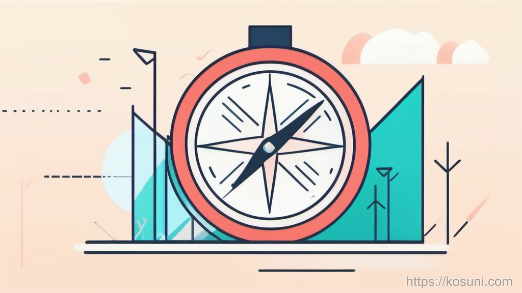 Compass and loop symbol representing habit direction and repetition