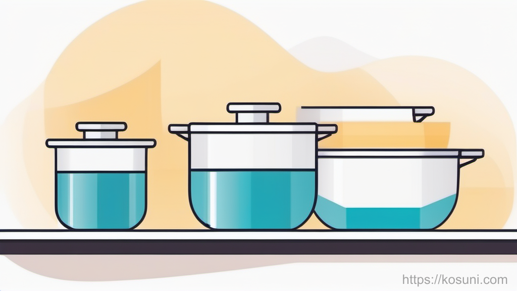 Three containers representing inbox, shelf, and kitchen