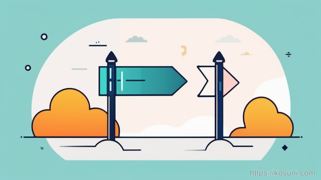 Minimal signpost showing two paths for myths and reality