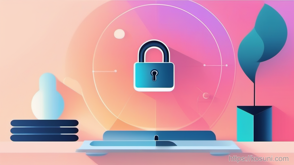 Balanced scale comparing a key and a padlock
