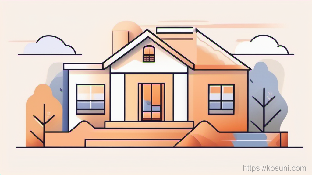 Balanced scale comparing house value and borrowing cost