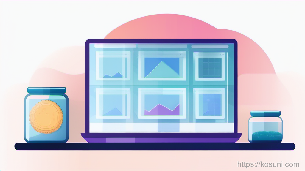 Glass jar with layered tiles representing browser data