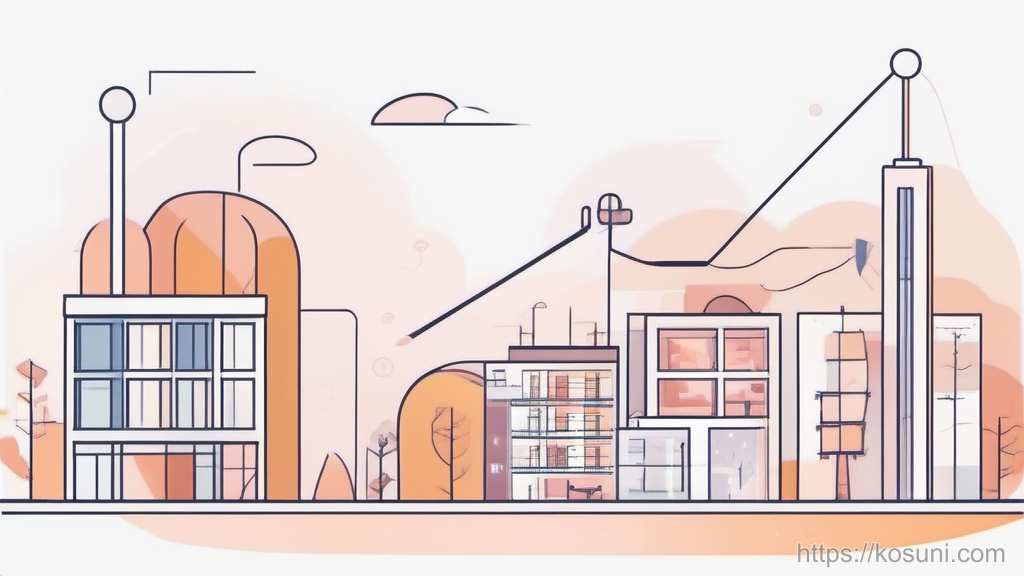 Abstract signpost with arrows guiding navigation choices