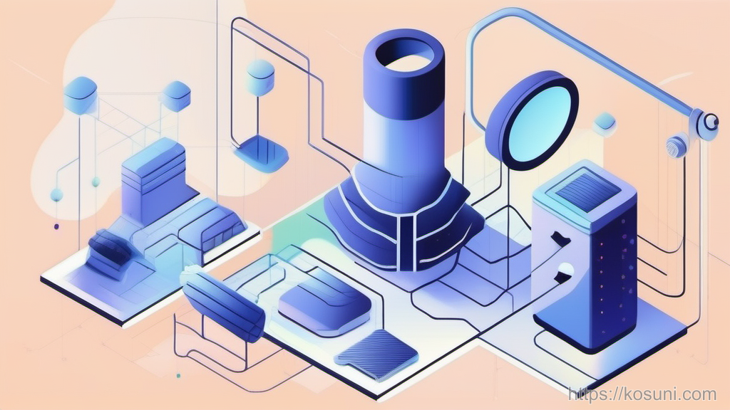 Magnifying glass inspecting connected API nodes