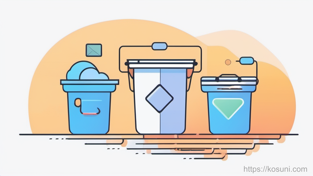 Buckets for downloads, offline media, and cache flowing to trash