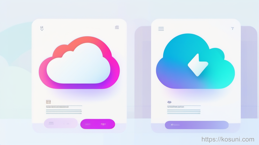 Cloud and phone cards showing local copies concept
