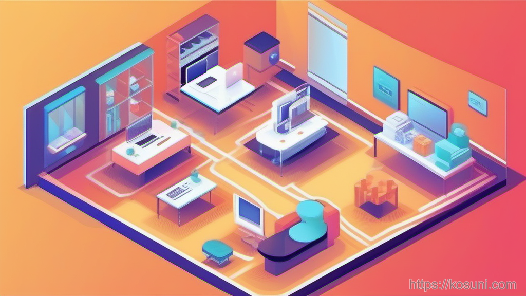 Two option tiles linked by three task steps for comparison
