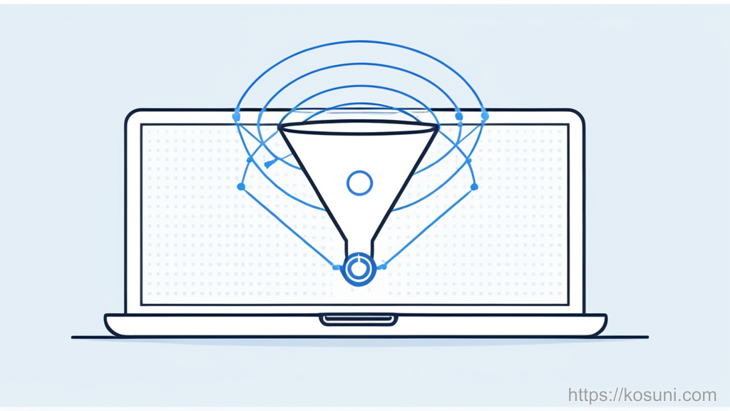 Funnel with shield and nodes for attribution checks