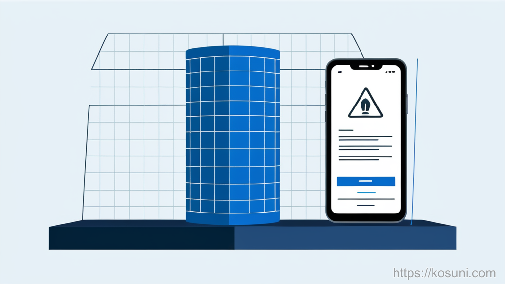Phone and database icon illustrating local server mismatch