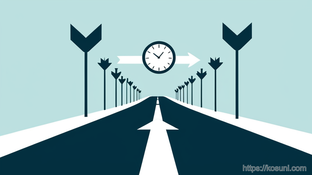 Forked path icon with calendar and clock shapes