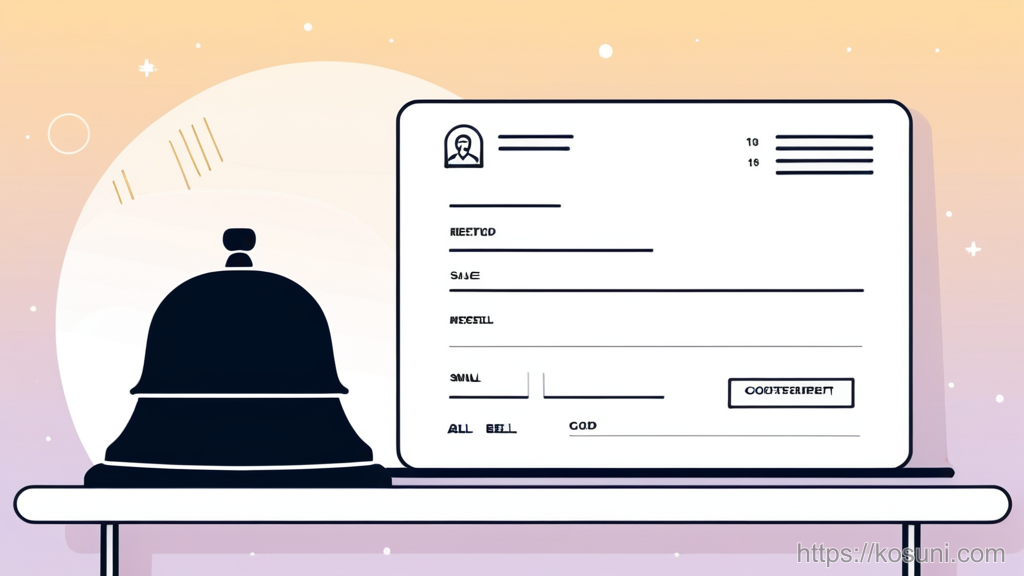 Service bell and receipt slip representing API requests and responses