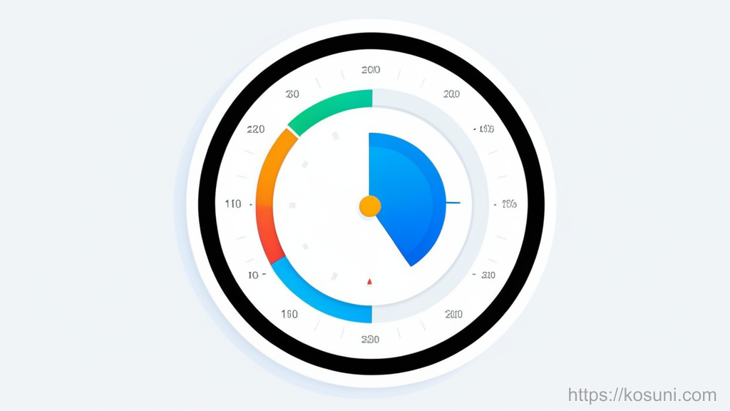 Abstract risk gauge and shield badge in dashboard panels