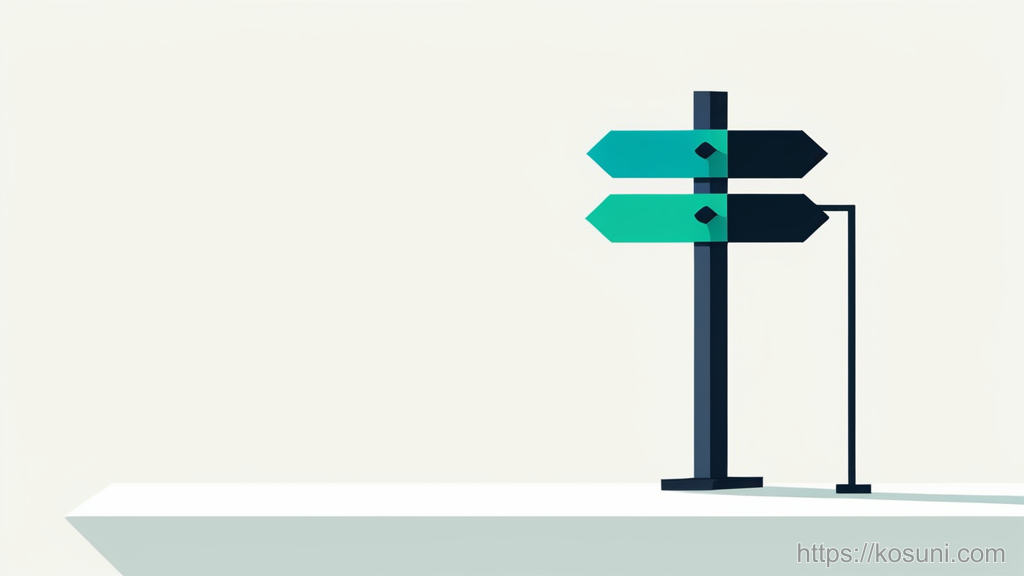 Abstract branching signpost showing a highlighted decision path