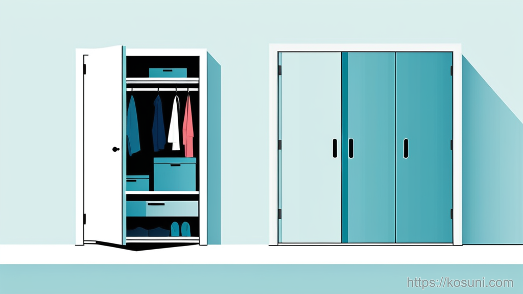 Overstuffed closet metaphor for iPhone storage and iCloud