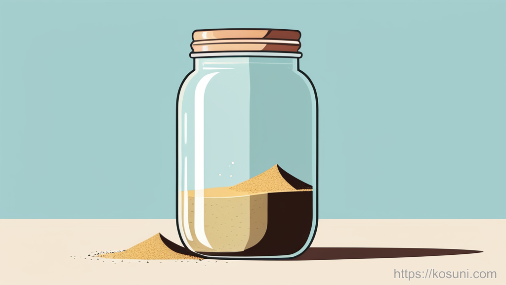 Cracked jar with layered sand representing stored web data