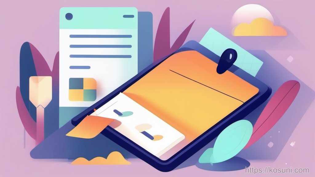 Clipboard icon with abstract checkmarks