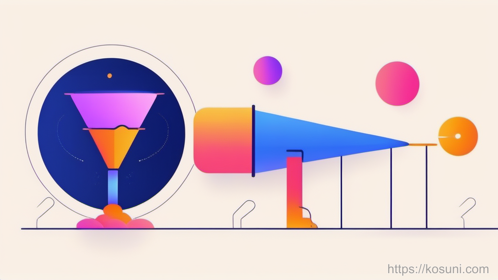 Minimal funnel icon with three segments and output dot