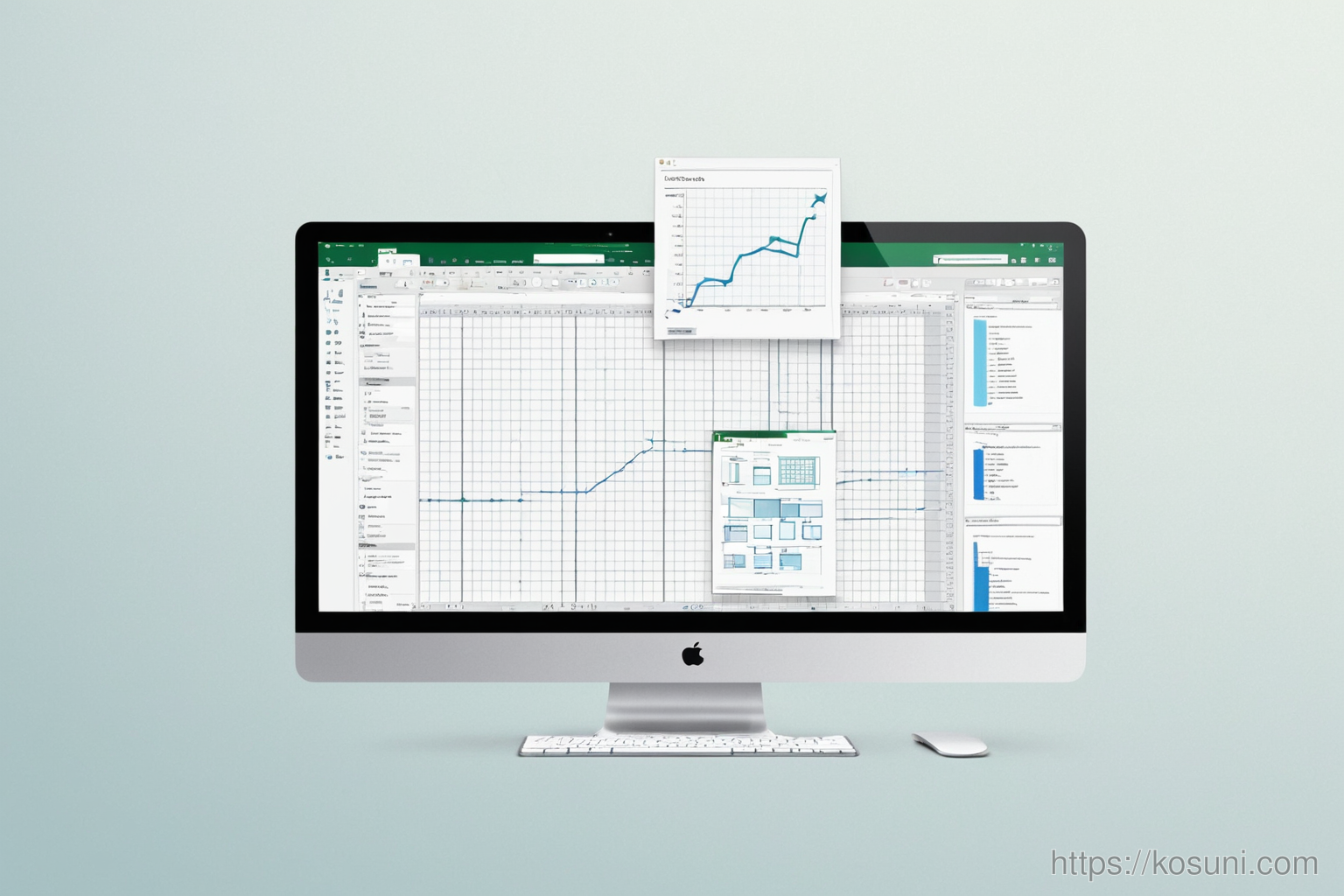 Mac screen showing Excel and iCloud sync