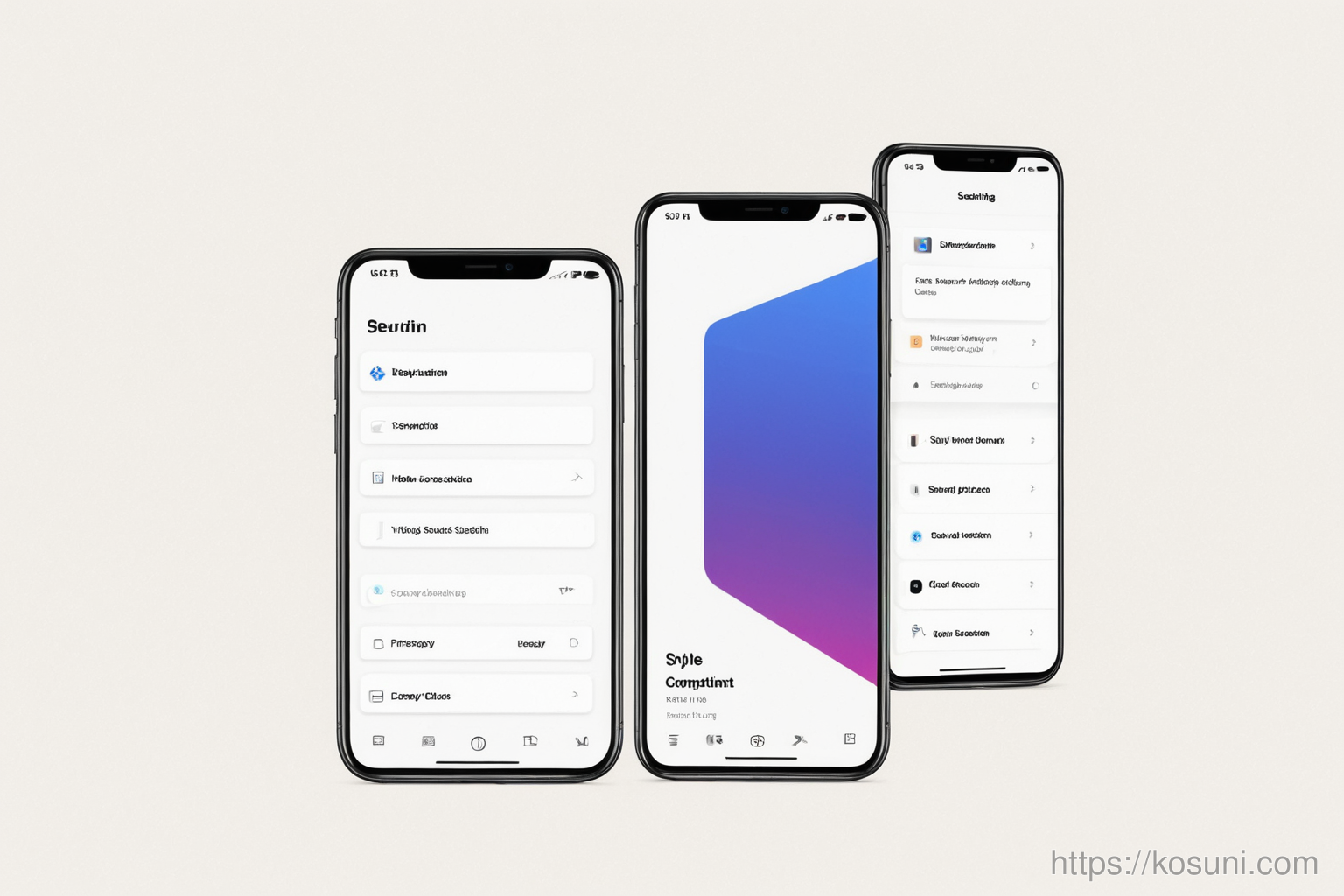 smartphone with privacy security settings menu