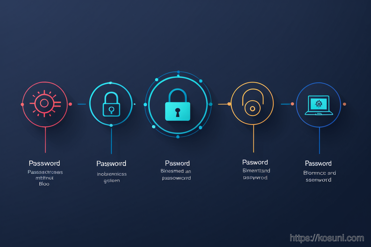 Four icons showing authentication methods