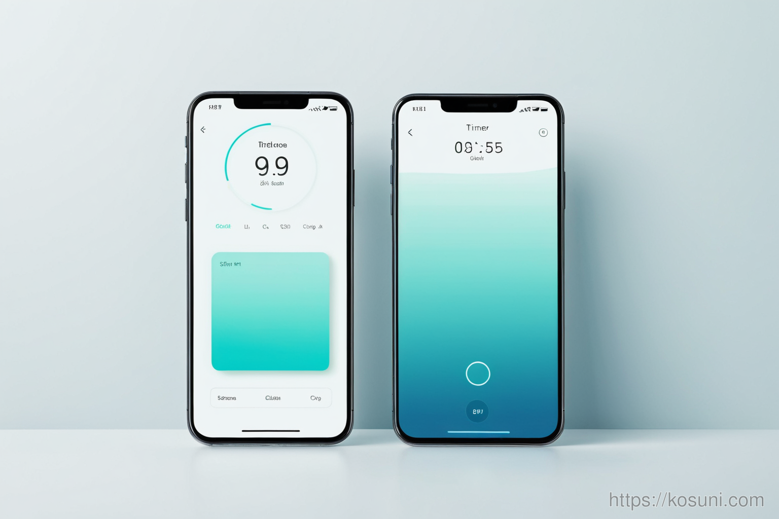 Simple timer app interface on smartphone