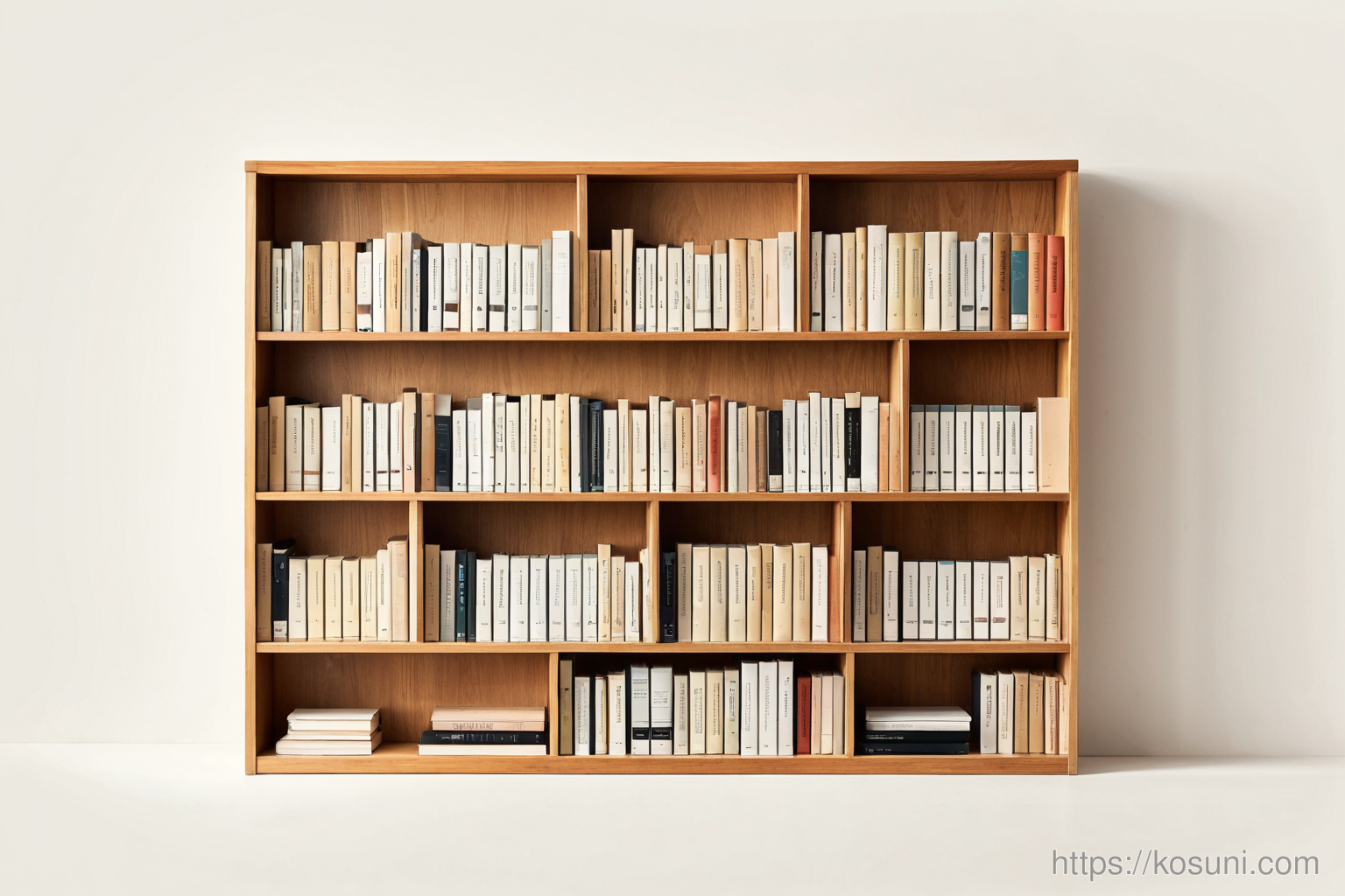 wooden bookshelf with clear labels metaphor for SEO