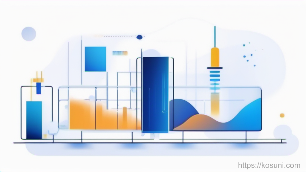 Abstract network signals flowing through layered panels