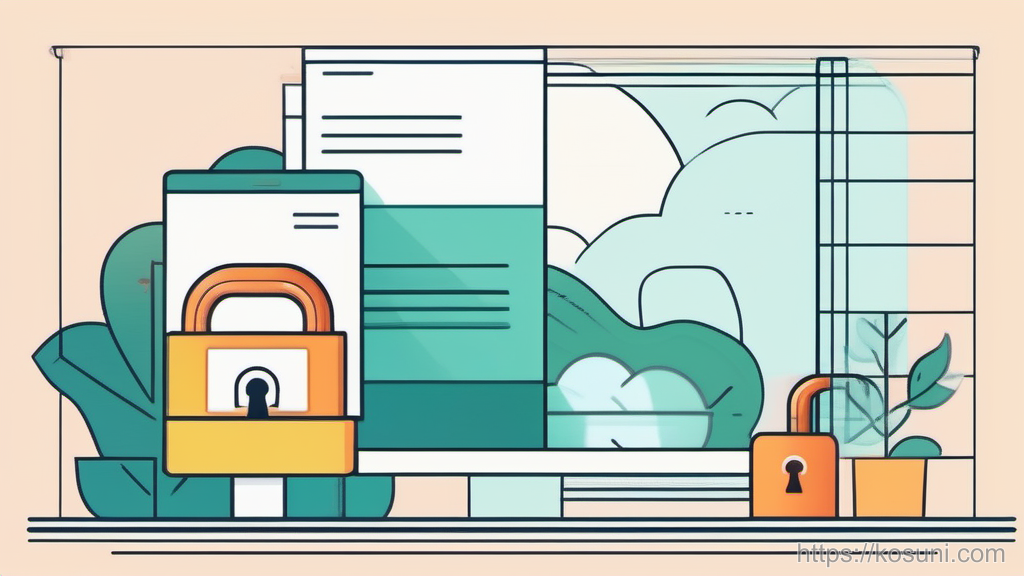 Padlock wrapped with a checklist ribbon metaphor