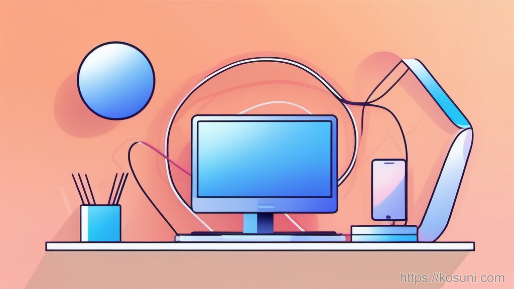 Tangled cable and play icon metaphor for fixing playback